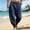 Navy, variant on WRFWUL Men's Linen Jogger Pants Elastic Waist Drawstring Casual Pants Comfy Breathable Beach Resort Trousers