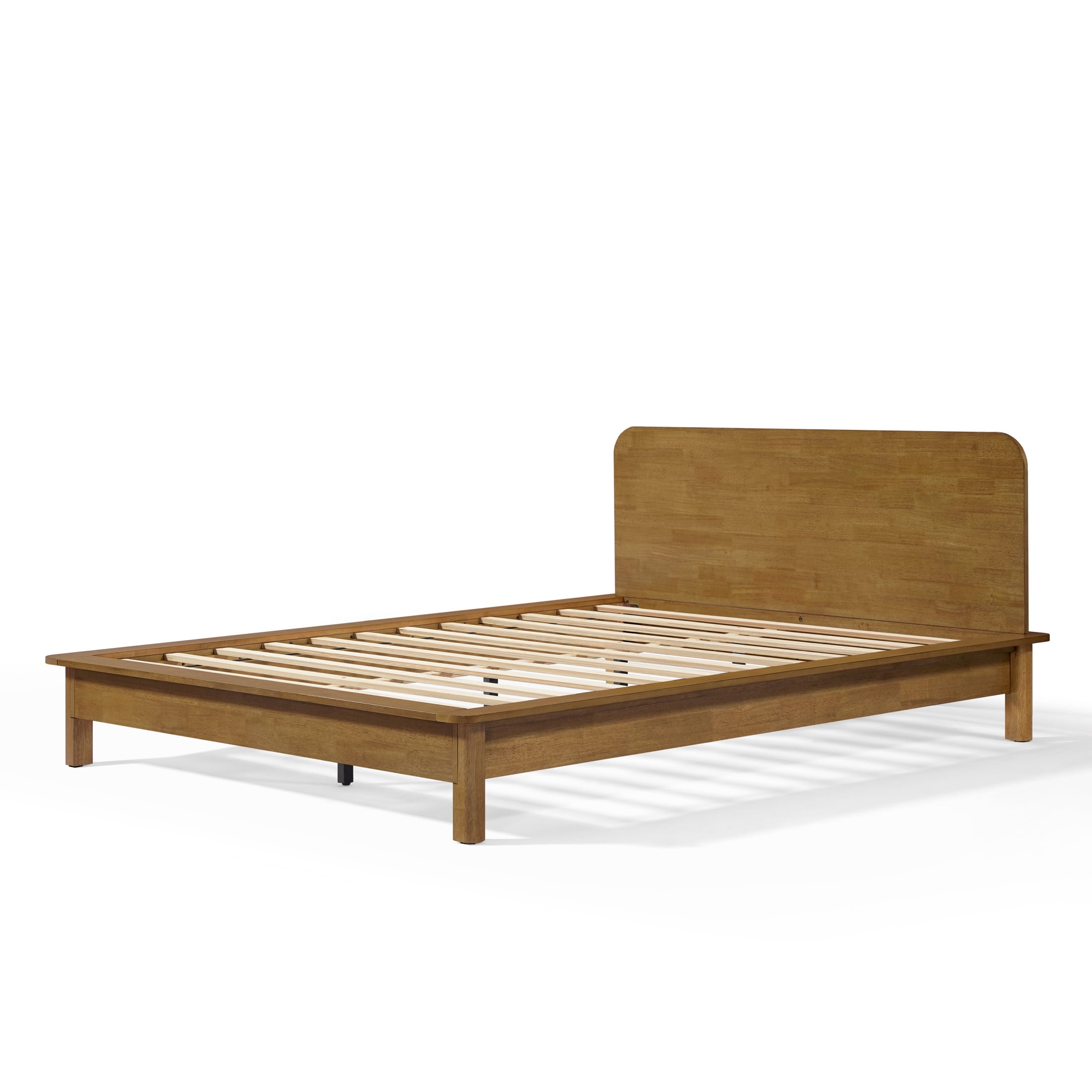 Christopher Knight Home Queen Platform Bed Frame with Curved Headboard, Natural