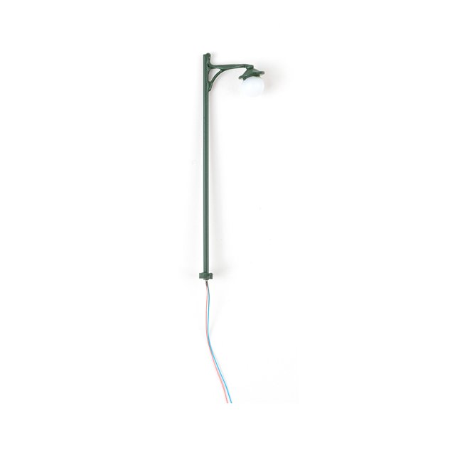 Kearding Modelo de lámpara de ferrocarril para exteriores, jardín en miniatura, farola a escala 1:87, manualidades de un solo cabezal, luz LED para Artesanía Verde (luz blanca) Kearding HA066606-03