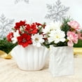 thumbnail image 1 of Jarrón de plástico moderno blanco | Portaflores decorativo con acabado esmalte | Textura suave Fácil de limpiar | 14x14x11 cm | Realzador ligero de adornos para el hogar de 190g, 1 of 6
