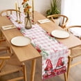 thumbnail image 3 of Red Gnomes Table Runner 70 Inches Long Farmhouse Dress Scarves, Valentine Roses Love Leaves Pink Plaid Dining Tablerunner for Coffee Table/Kitchen Island/Party Décor, 13" x 70", 3 of 8