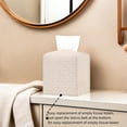 thumbnail image 6 of Minzimin Tissue Box Cover Square PU Leather Facial Kleenex Box Cover Holder Tissue Case Cube Facial Paper Organizer Dispenser for Bathroom, Vanity Countertop, Tabletop, Car, Office, 6 of 8