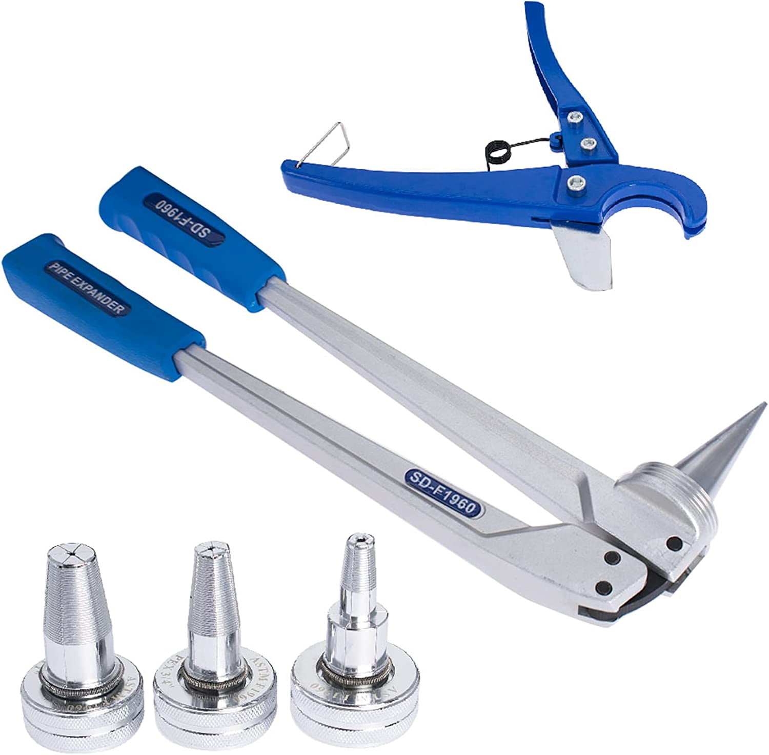 ALL-CARB Expander PEX Expansion Tool Manual Expansion Tool Replacement for Propex Expansion Suit Propex Wirsbo Uponor with 1/2 Inch 3/4 Inch 1 Inch Expansion Head and Pipe Cutting Pliers
