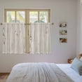 thumbnail image 3 of Farmhouse Vintage Kitchen Curtains 54 Inch Length, Summer Country Retro Wooden Grain Tiers Curtains for Bathroom Bedroom Cafe, Light Filtering Small Window Treatment Short Drapes 2 Panels 42"Wx54"L, 3 of 8