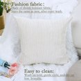 thumbnail image 4 of Square Throw Cushion Covers Pillowcase 18x18 Inch Off White w Zipper Set of 2, 4 of 7