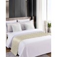thumbnail image 4 of Xipuska Beige Geometric Bed Runners for King Size Bed, Decorative Bed Throws for Foot of Bed, Simplistic Chic Rustic Hexagon Pattern Bed Runner Sofa Throw Bedding Scarf Protector Slipcover, 4 of 6
