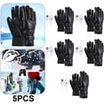 thumbnail image 1 of 5 Pares Calentadores Manos USB Guantes Calefactores Cuero Impermeables PU para Pescar Montar en Bicicleta, 1 of 4