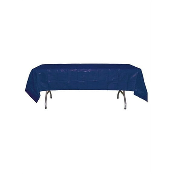 *12 Count* Navy Blue Rectangular Plastic Tablecloths 54" x 108"