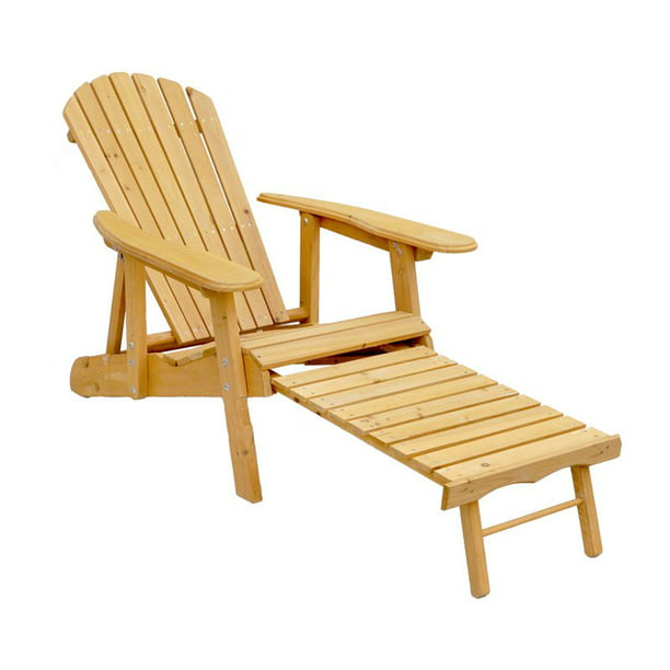 Leisure Season Reclining Adirondack Chair with Pull-Out 