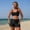 Black, variant on NTACZA Women's Swimsuits High Waisted Two Piece Bathing Suit with Pocket Bikini Boyshort Ladies Bathing Suits L