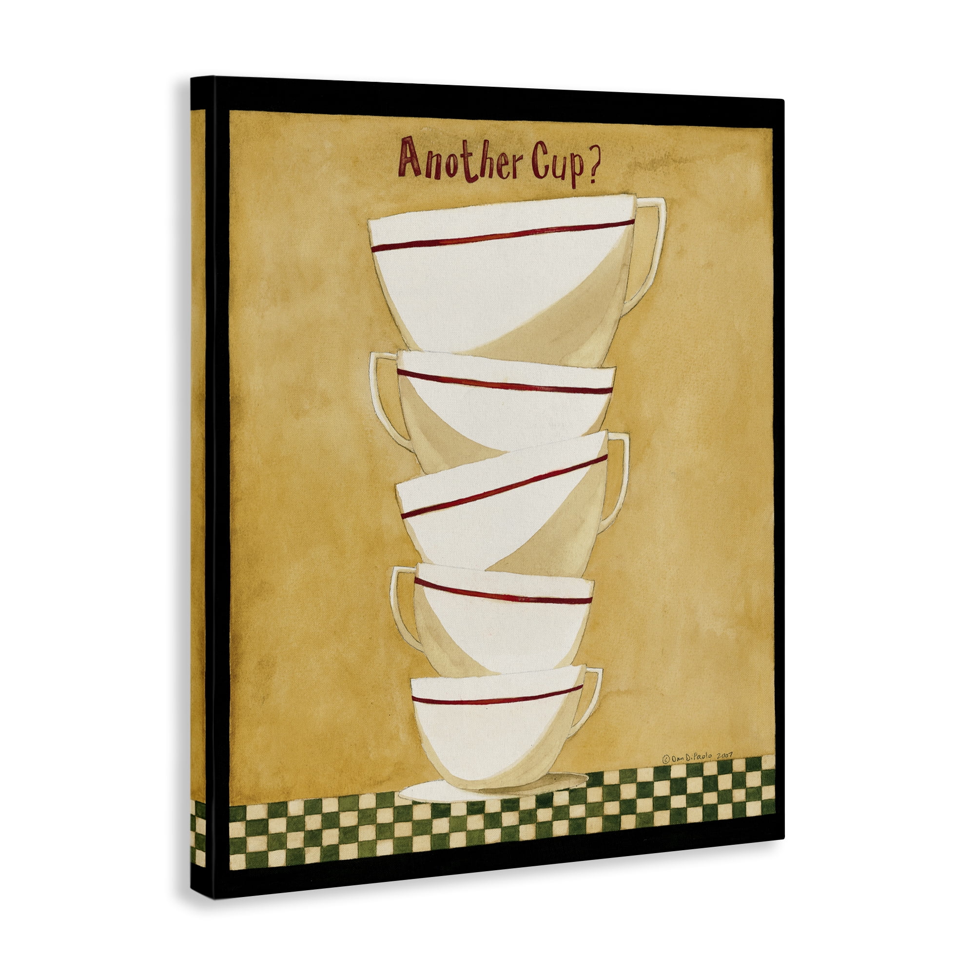 Stupell Industries Stacked Mug Collection Food & Beverage Painting Gallery Wrapped Canvas Art Print Wall Art, 30 x 40