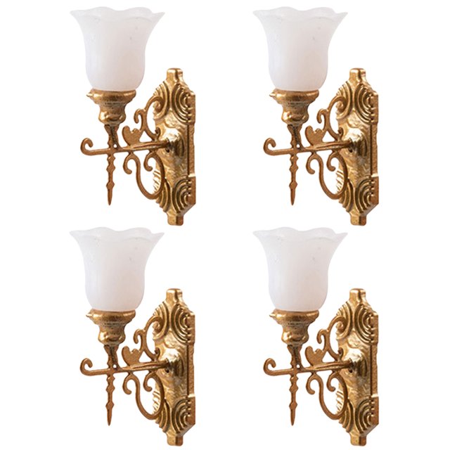 MasteelfCA 4pcs Miniature Sand Table Wall Lamp Models Landscape Ornament Sandtable Decor