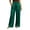 Green, variant on Plus Size Women's Satin Pants Ruffled Waistband Wide Leg Pants High and Elastic Waist Trousers with Pockets
