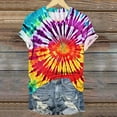 thumbnail image 3 of VBTAPA Womens Short Sleeve T-shirts Tie Dye Graphic Tees Summer Casual Workout Round Neck Tee Tops Lightning Sales Multicolor XXL, 3 of 5
