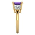 thumbnail image 3 of 4.0ct square emerald cut purple natural amethyst 18k yellow gold 3 stone Bridal Wedding Engagement Promise Anniversary Ring for Women size 6.75, 3 of 7