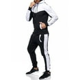 thumbnail image 6 of PMVFHDE Men's Outdoor Sports Hooded Sweatshirt and Pants Set with Patch Pocket Zipper Long Sleeve for Streetwear White,L, 6 of 7
