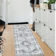 thumbnail image 2 of Garvee 2'x6' Hallway Runner Rug Vintage Medallion Rug Low Pile Non-Slip Distressed Runners Rug for Laundry Room, Light Gray, 2 of 8