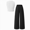 thumbnail image 5 of HCNTES Girls' Youth Summer Casual Outfit Set Print Top + Matching Pants Clothing Set Tween Girl School Clothing Set 4th of July Outfits for Girls, 5 of 9