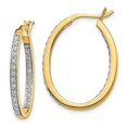 thumbnail image 2 of 14K Yellow Gold AA Quality Completed Diamond In/Out Hoop Earrings (0.5Ct), 2 of 4