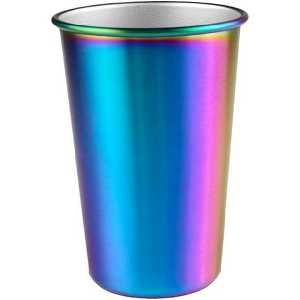 Vasos de acero inoxidable - Vasos de metal reutilizables - Vasos apilables para beber - Camping, senderismo, actividades al aire libre y en interiores - Apto para adultos y niños pequeños