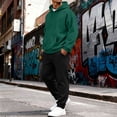 thumbnail image 3 of Mens 2-Piece Hoodie & Jogger Set Comfortable Loose Fit Outfit with Pocket Drawstring for Daily Wear, Gym & Lounging, Multiple Color Options, 3 of 8