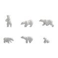 thumbnail image 1 of 6pcs encantadoras decoraciones de osos blancos simulados artesanías de animales en miniatura de microlandscape decoraciones, 1 of 5