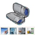 thumbnail image 3 of Insulin Cooler Travel Case Storage Camellia Pattern Insulated Diabetic Medication Organizer with 2pcs Ice Packs for Cotton Swab Blue Background, 3 of 4