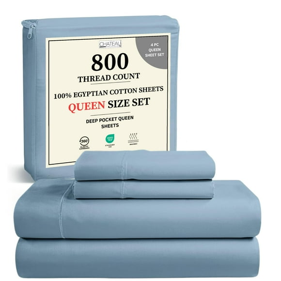 Juego de sábanas Chateau Home Collection, 100% algodón egipcio, 800 hilos