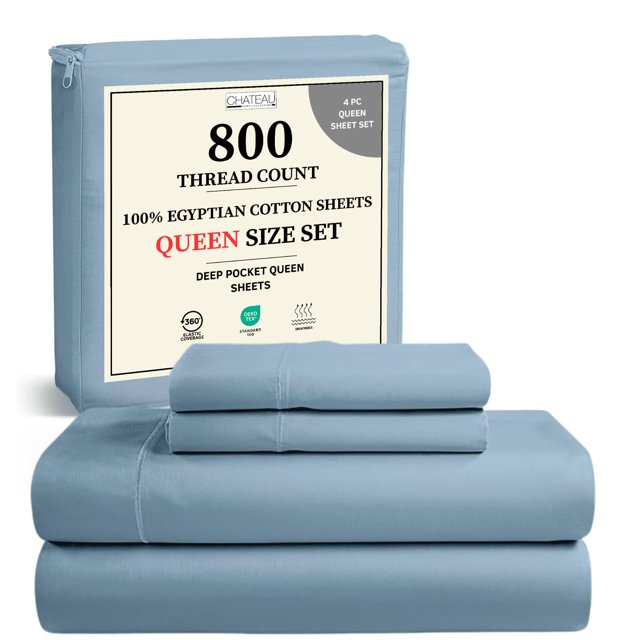 Juego de sábanas Chateau Home Collection, 100% algodón egipcio, 800 hilos