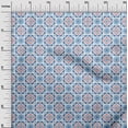 thumbnail image 2 of oneOone Cotton Silk Medium Blue Fabric Artistic Flower & Shapes Geometric Fabric For Sewing Printed Craft Fabric By The Yard 42 Inch Wide, 2 of 4