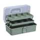 thumbnail image 1 of Caja de almacenamiento de 3 capas, organizador de manualidades, gran capacidad con compartimentos Verde, 1 of 9