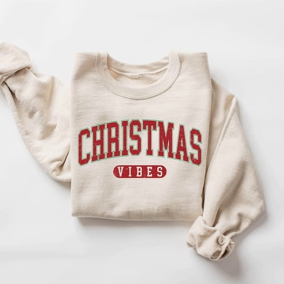 Retro Christmas Vibes Sweatshirt, Holiday Sweater, Cute Christmas Sweatshirt, Christmas Gift, Winter Shirt