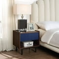 thumbnail image 2 of Manhattan Comfort Duane Nightstand from Engineered Wood - Dark Brown & Navy Blue, 2 of 12