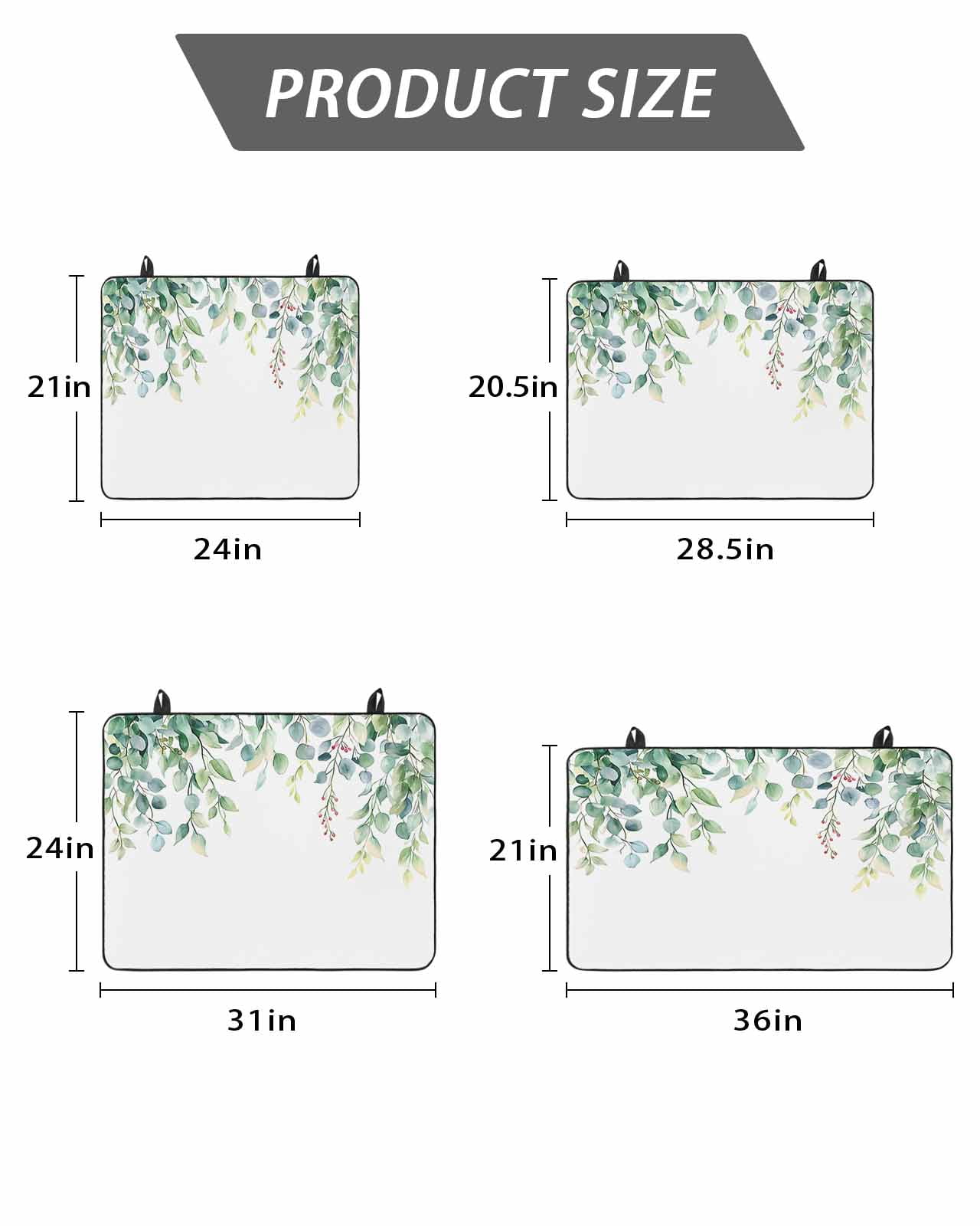 Stove Top Covers for Electric Stove, Eucalyptus Leaves Glass Stovetop Cover Protector, Green Botanical Summer Spring Induction Cooktop Protector Oven Mat for Kitchen Countertop 24"x21"