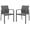 Gray, variant on Safavieh Dexter Aluminum Outdoor Dining Arm Chair - Set of 2, Black