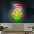 thumbnail image 2 of Craftnamesign Santa Money Neon Sign, Casino LED Light Wall Art Christmas Decor, 2 of 5