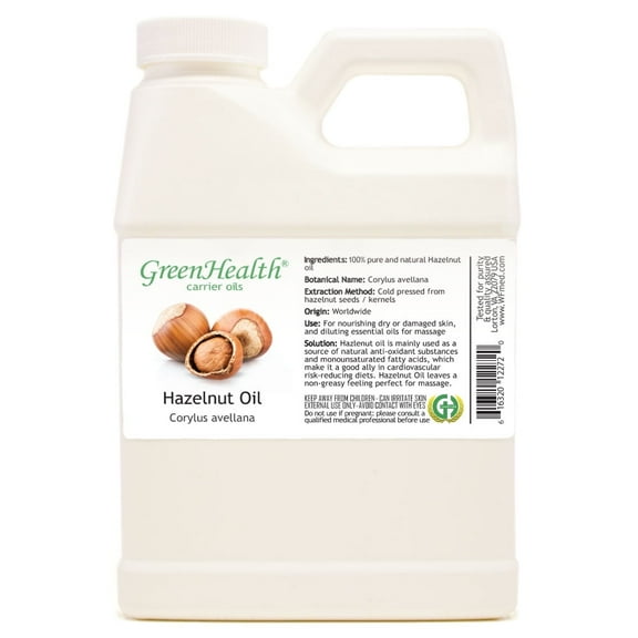GreenHealth Hazelnut Carrier Oil - 16 fl oz - White Plastic Jug w/ Cap