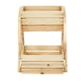 thumbnail image 6 of Sunnydaze Rustic Wagon Wheel 33.75" x 21.75" x 49.25" 2-Tier Natural Wooden Plant Stand, 6 of 7