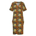 thumbnail image 4 of Vestido morado de verano con bolsillos sueltos y parches de calabaza para Halloween, elegante vestido morado de verano para mujer 2025., 4 of 7