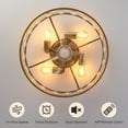 thumbnail image 4 of Garwarm 20'' Caged Ceiling Fan with Light, Modern Bladeless Gold Crystal Fandelier with Remote Control, Flush Mount Low Profile Ceiling Fans Lighting Fixtures for Kitchen Living Room bedroom, 4 of 15
