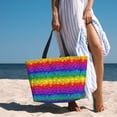 thumbnail image 5 of Kdxio Bright Rainbow for Beach Bag for Women Large Beach Tote Bag Waterproof Sandproof Swim Bag with Zipper Pockets Beach Vacation Travel, 5 of 6