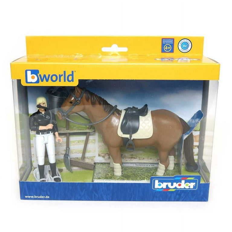BRUDER Horse, woman and riding accessories