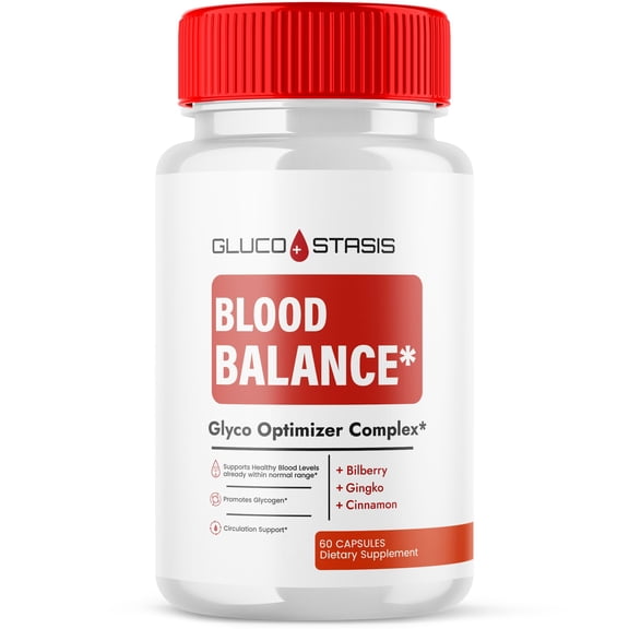 Gluco Stasis Blood Balance Support Pills Advanced Formula Vitamin Supplement GlucoStasis 60 Capsules
