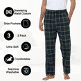 thumbnail image 3 of Xidunhg Men's 3-Pack Comfortable Pajama Pants, Cotton Blend Flannel Plaid Sleep and Lounge Bottoms with Pockets, 3 of 10