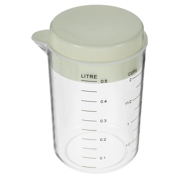 Clear Measuring Cup with Lid 1 Set Reusable Plastic Milk Measuring Cup Power Measuring Cup