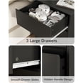 thumbnail image 5 of Nightstand Set of 2 Black Nightstand with 3 Drawers, Black Bedside Table Night Stand for Bedroom with Charging Station & Cut-Out Handle, Sofa Side Table for Bedroom, 5 of 11