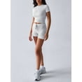 thumbnail image 6 of Womens Two Piece Lounge Sets Casual Summer Outfits 2 Piece Short Matching Clothing Set White Flower Ash S, 6 of 8