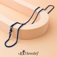 thumbnail image 4 of 555Jewelry Thin 2.5mm Lightweight Stainless Steel Box Chain Necklace for Men & Women, Blue, 26 Inch, 4 of 8