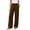 Coffee, variant on Womens Elastic Waist Wide Leg Pants with Pockets Solid Color Loose Casual Office Commute Trouses S