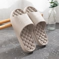 thumbnail image 2 of Women Men Shower Shoes Quick Drying Lightweight Pool Sandals with Drain Holes Solid Color Breathable Open Toe Slides Gray Size 8, 2 of 6